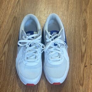 Nike White Sneakers with Blue and Red Accents